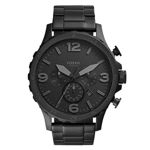 Fossil Men Watch Nate Chronograph Black Stainless Steel Watch Black Dial Quartz Metal Casual Watch JR1401 - Watch Galaxy lk