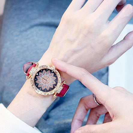 2019 Women Watches Set Starry Sky Ladies Bracelet Watch Casual Leather Sports Quartz Wristwatch Clock Relogio Feminino - Watch Galaxy lk