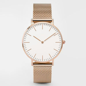 Fashion Women Watches Ultra Thin Stainless Steel Mesh Belt Quartz Wrist Watch Ladies Dress Watch Classic Rose Gold Clock Casual - Watch Galaxy lk