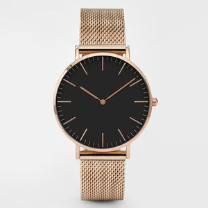 Fashion Women Watches Ultra Thin Stainless Steel Mesh Belt Quartz Wrist Watch Ladies Dress Watch Classic Rose Gold Clock Casual - Watch Galaxy lk