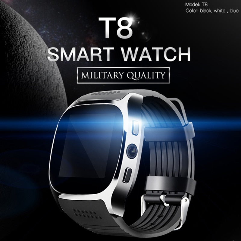 T8 Bluetooth Smart Watch Men With Camera Music Player Facebook Whatsapp Sync SMS Smartwatch Support SIM TF Card For Android ETC - Watch Galaxy lk
