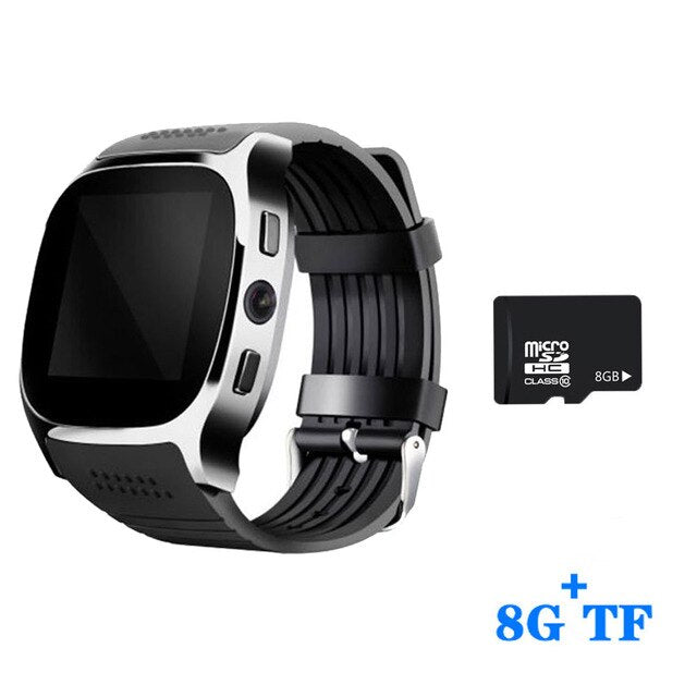 T8 Bluetooth Smart Watch Men With Camera Music Player Facebook Whatsapp Sync SMS Smartwatch Support SIM TF Card For Android ETC - Watch Galaxy lk