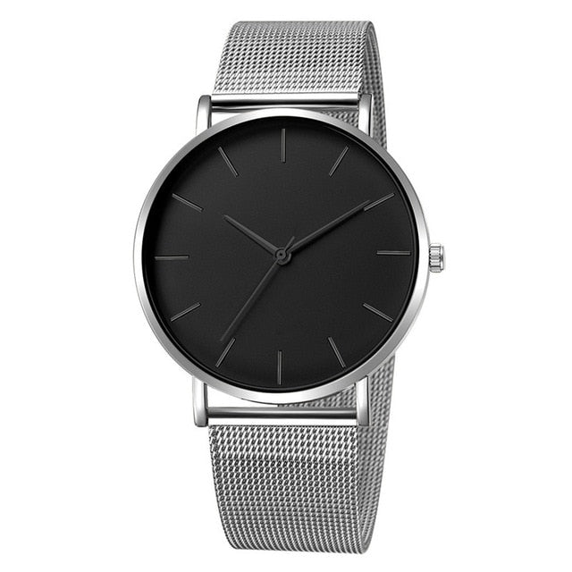 Fashion Casual Watch Womens Metal Hour Reloj Mujer Quartz Wristwatch Simple Montre Femme Mesh Black Stainless Steel Bracelet saa - Watch Galaxy lk