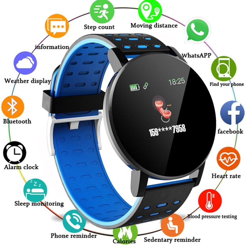 FXM 2020 119Plus Bluetooth Smart Watch Menes Watch Blood Pressure Smartwatch Women Watch Sport Tracker WhatsApp For Android Ios - Watch Galaxy lk