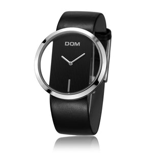 DOM Watch Women luxury Fashion Casual 30 m waterproof quartz watches genuine leather strap sport Ladies elegant wrist watch girl - Watch Galaxy lk