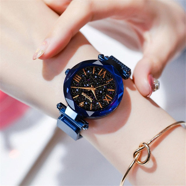 Luxury Women Watches Magnetic Starry Sky Female Clock Quartz Wristwatch Fashion Ladies Wrist Watch reloj mujer relogio feminino - Watch Galaxy lk