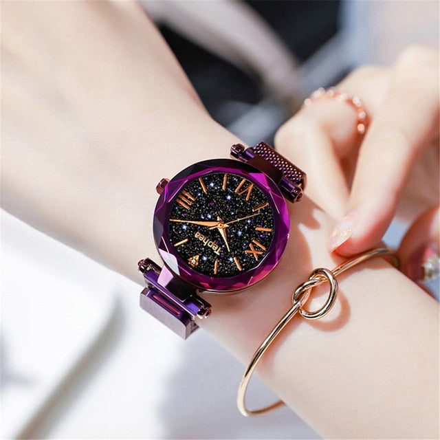 Luxury Women Watches Magnetic Starry Sky Female Clock Quartz Wristwatch Fashion Ladies Wrist Watch reloj mujer relogio feminino - Watch Galaxy lk