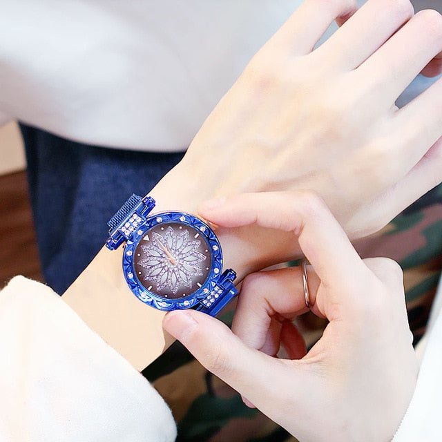 2020 Women Set Watches Luxury Magnetic Watches Women Rose Gold Fashion Ladies Geometric Surface Quartz Clock Relogio Feminino - Watch Galaxy lk