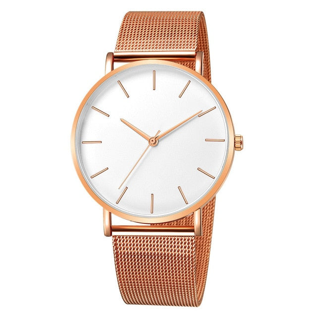Women Watch Rose Gold Montre Femme 2020 Women's Mesh Belt ultra-thin Fashion relojes para mujer Luxury Wrist Watches reloj mujer - Watch Galaxy lk
