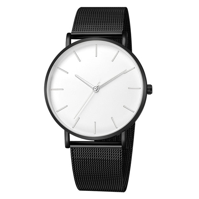 Men Watch Quartz Casual Watches Simple Metal Hour Reloj Quartz Watch Montre Mesh Stainless Steel erkek kol saati masculino clock - Watch Galaxy lk