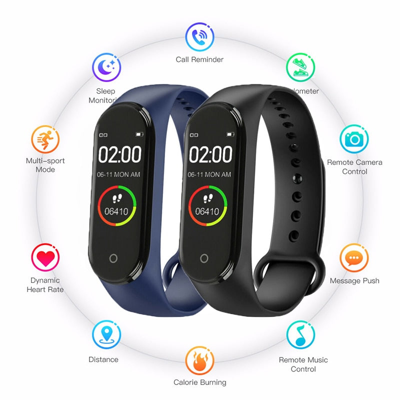 Digital watch M4 Sport Watch Heart Rate Blood Pressure Monitoring Male And Female Pedometer Bluetooth Anti-lost Cable Cell Phone - Watch Galaxy lk