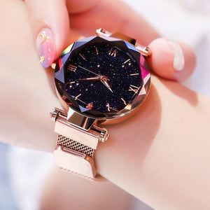 Reloj Mujer Luxury Starry Sky Women Watches Magnetic Mesh Belt Band Watch Women's Fashion Dress Wristwatch Zegarek Damski - Watch Galaxy lk