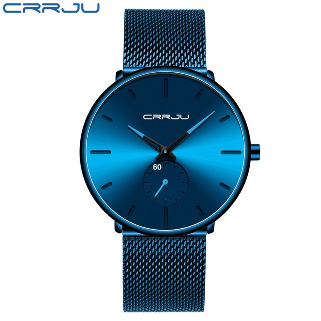 CRRJU Fashion Mens Watches Top Brand Luxury Quartz Watch Men Casual Slim Mesh Steel Waterproof Sport Watch Relogio Masculino - Watch Galaxy lk