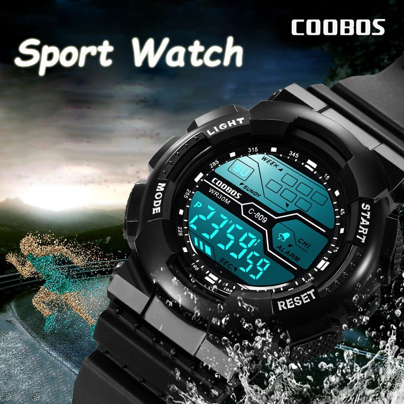 Trend Men's Sports Digital Watch Military Waterproof Mens Watches  LED Luminous WristWatch Male Casual Rubber Clock reloj hombre - Watch Galaxy lk