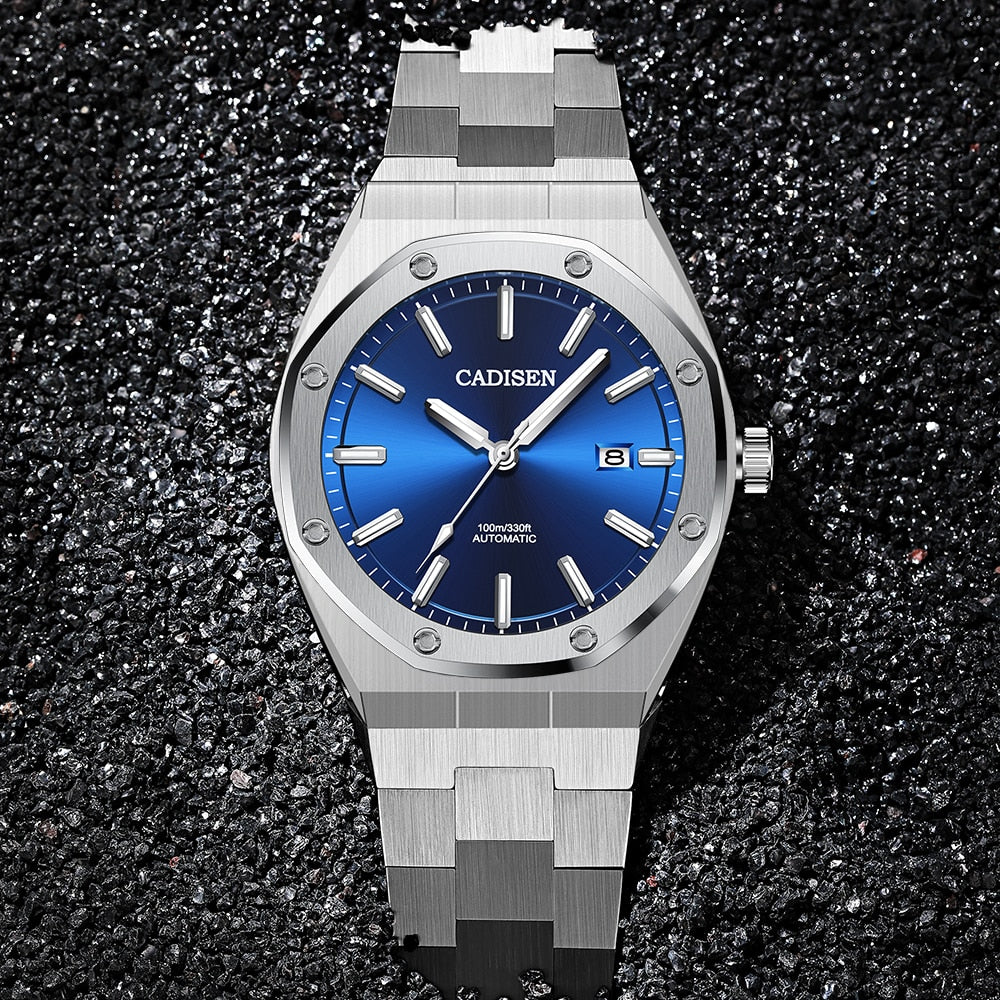 CADISEN Design Brand Luxury Men Watches Mechanical Automatic Blue Watch Men 100M Waterproof Casual Business luminous Wristwatch - Watch Galaxy lk