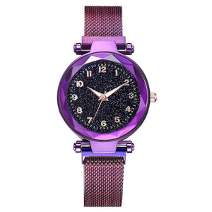 Relogio Feminino Fashion Women Starry Sky Watches Magnetic Mesh Belt Watch Women Dress Luminous Quartz Wristwatch Zegarek Damski - Watch Galaxy lk
