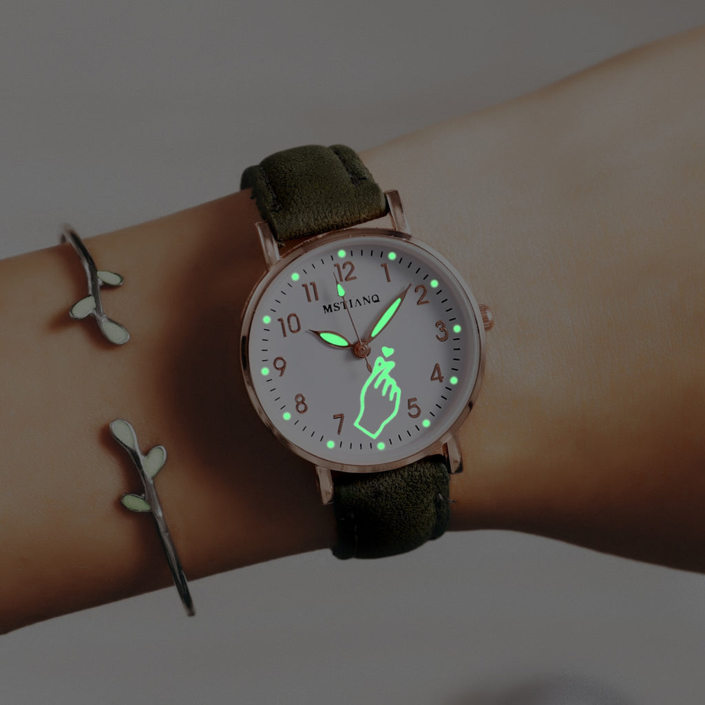 Luminous Women Watches Fashion Simple Ladies Wrist Watches Casual Leather Strap Quartz Watch Clock Montre Femme Relogio Feminino - Watch Galaxy lk