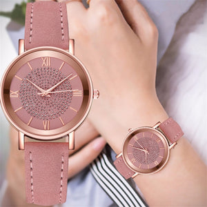 Men Women Leather Strap Line Analog Quartz Ladies Wrist Watches Fashion Watch Women's Watches Brand Luxury Watch - Watch Galaxy lk