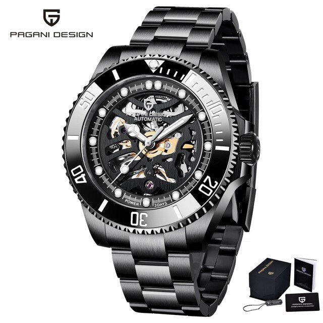 PAGANI DESIGN 2020 New Men's Mechanical Watches Skeleton Automatic Watch Men 100M Waterproof Sapphire Mirror Clock Reloj Hombre - Watch Galaxy lk